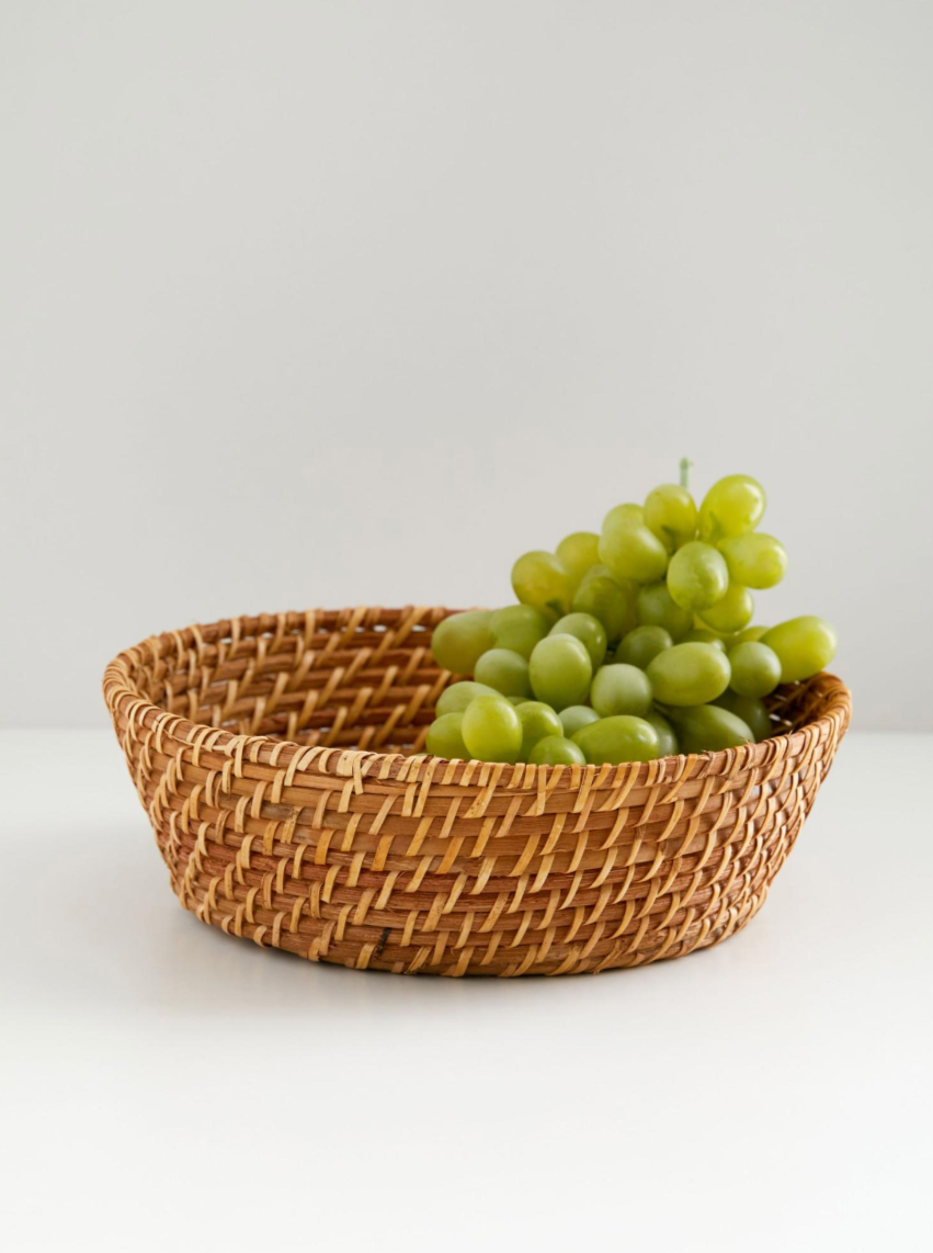 Round Rattan Bowl