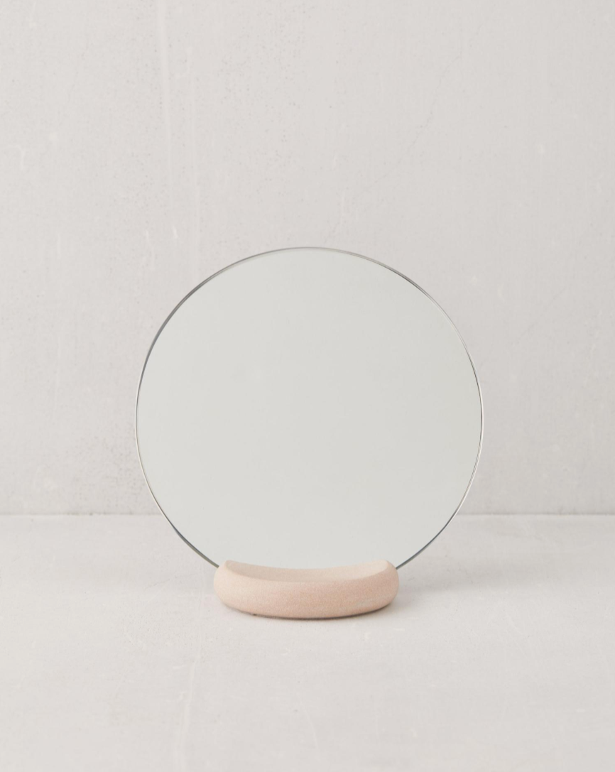Round Stone Base Mirror