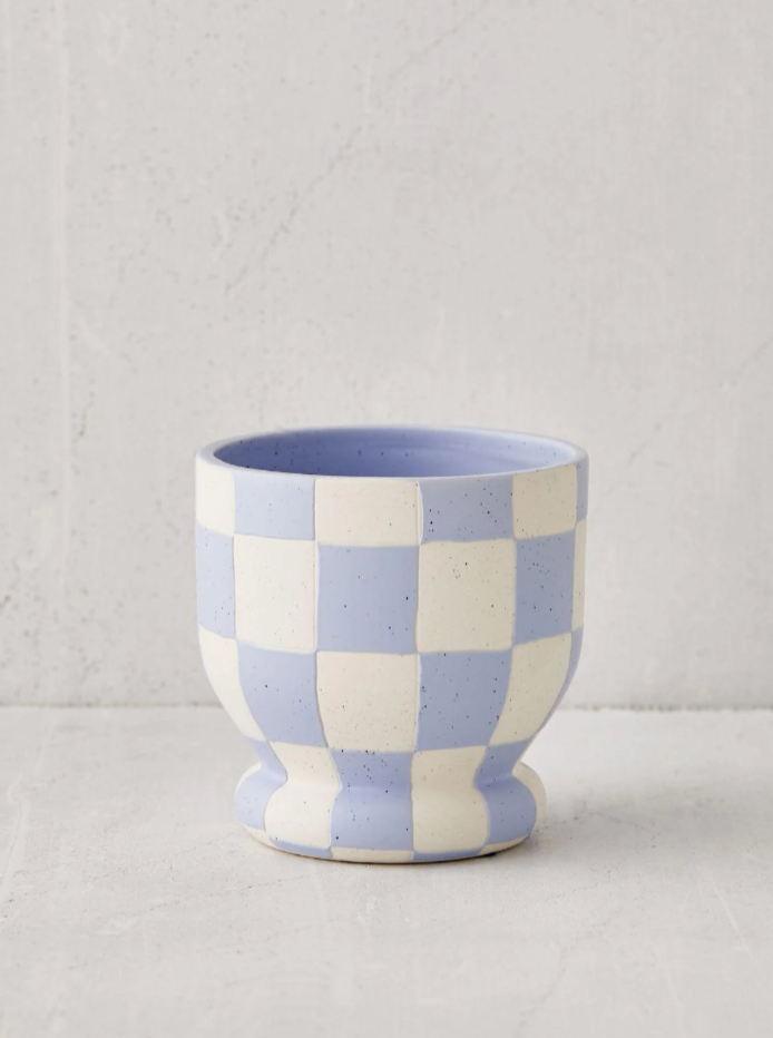 Checkered Blue Planter